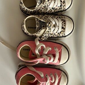 Converse Kids Leopard and Pink Sneakers